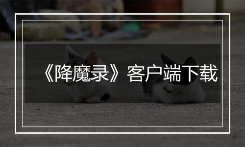 《降魔录》客户端下载