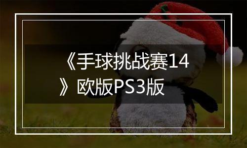 《手球挑战赛14》欧版PS3版最新版