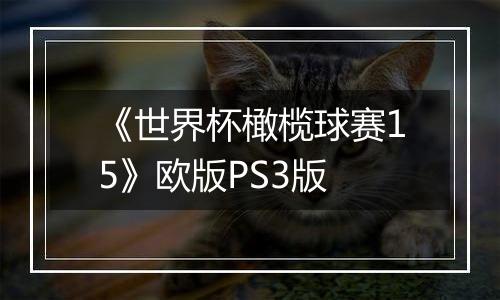 《世界杯橄榄球赛15》欧版PS3版