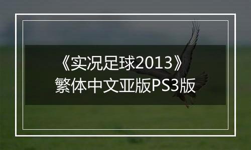 《实况足球2013》繁体中文亚版PS3版最新版