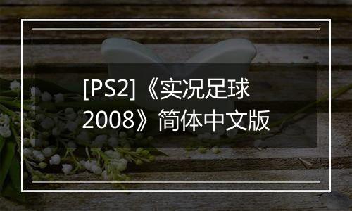 [PS2]《实况足球2008》简体中文版最新版
