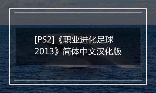 [PS2]《职业进化足球2013》简体中文汉化版最新版