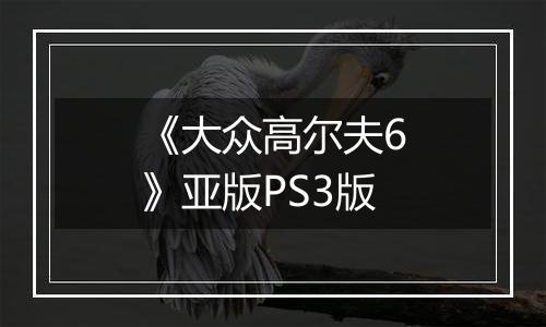 《大众高尔夫6》亚版PS3版最新版