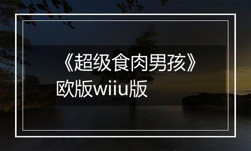 《超级食肉男孩》欧版wiiu版
