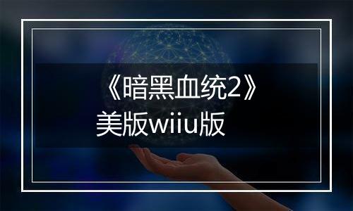 《暗黑血统2》美版wiiu版