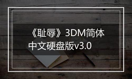 《耻辱》3DM简体中文硬盘版v3.0