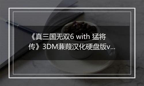 《真三国无双6 with 猛将传》3DM蒹葭汉化硬盘版v1.0