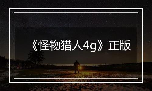 《怪物猎人4g》正版