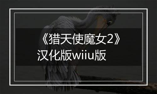 《猎天使魔女2》汉化版wiiu版