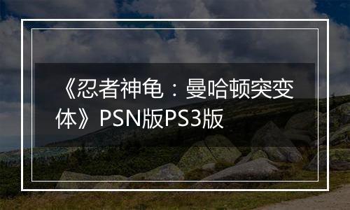 《忍者神龟：曼哈顿突变体》PSN版PS3版