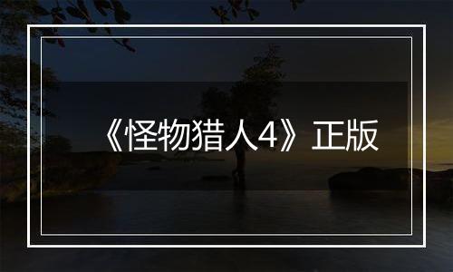 《怪物猎人4》正版