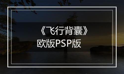 《飞行背囊》欧版PSP版最新版