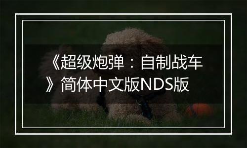 《超级炮弹：自制战车》简体中文版NDS版最新版