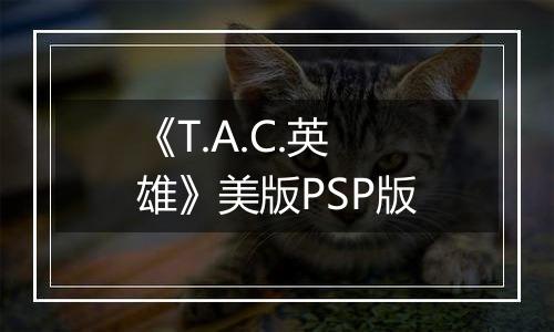 《T.A.C.英雄》美版PSP版最新版