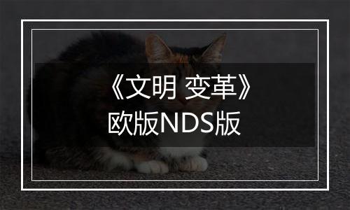 《文明 变革》 欧版NDS版最新版
