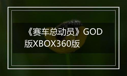 《赛车总动员》GOD版XBOX360版