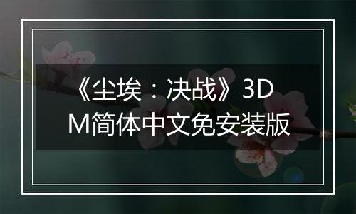 《尘埃:决战》3DM简体中文免安装版