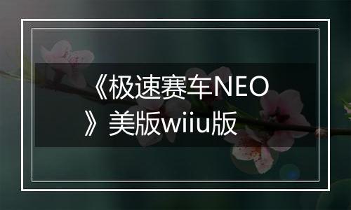 《极速赛车NEO》美版wiiu版最新版