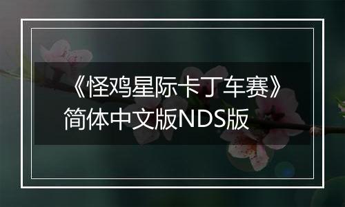 《怪鸡星际卡丁车赛》简体中文版NDS版最新版