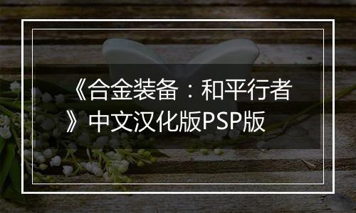 《合金装备：和平行者》中文汉化版PSP版