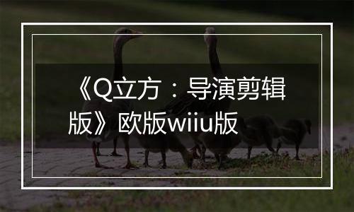 《Q立方：导演剪辑版》欧版wiiu版