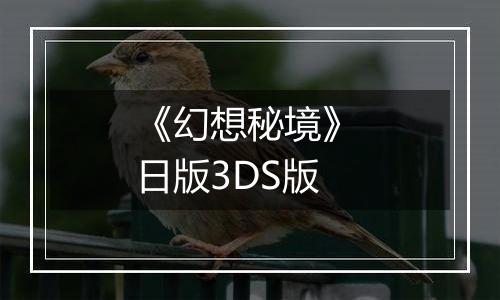 《幻想秘境》 日版3DS版