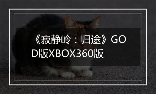 《寂静岭：归途》GOD版XBOX360版