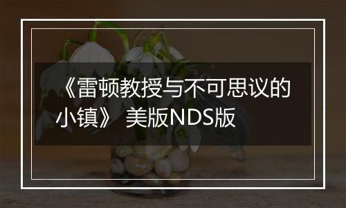 《雷顿教授与不可思议的小镇》 美版NDS版最新版