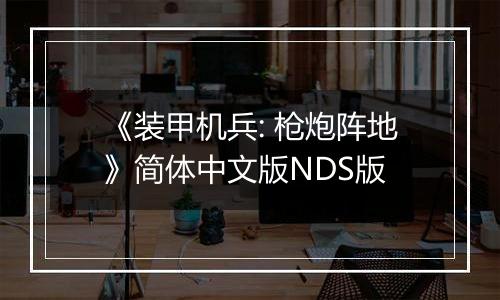 《装甲机兵: 枪炮阵地》简体中文版NDS版