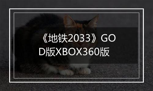 《地铁2033》GOD版XBOX360版