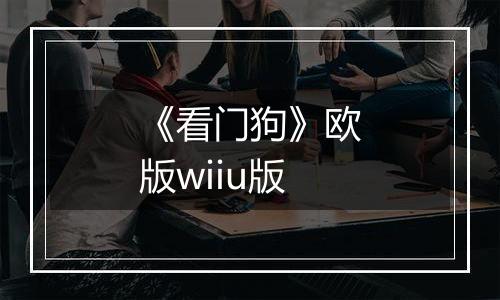 《看门狗》欧版wiiu版
