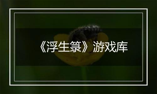 《浮生箓》游戏库