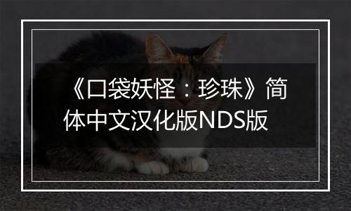 《口袋妖怪：珍珠》简体中文汉化版NDS版