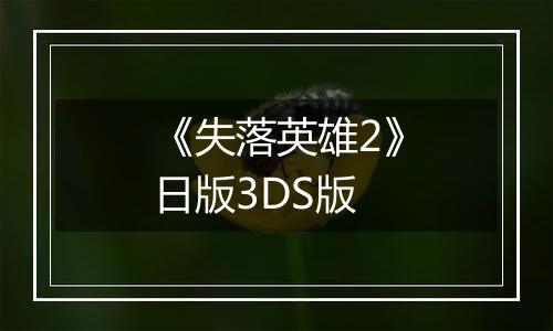《失落英雄2》日版3DS版
