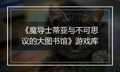 《魔导士蒂亚与不可思议的大图书馆》游戏库