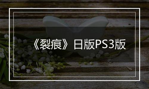 《裂痕》日版PS3版