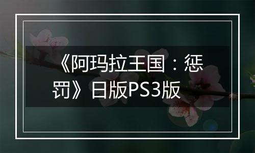 《阿玛拉王国：惩罚》日版PS3版