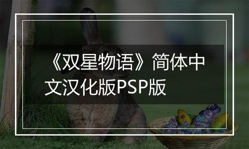 《双星物语》简体中文汉化版PSP版