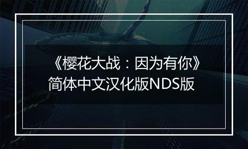 《樱花大战：因为有你》简体中文汉化版NDS版