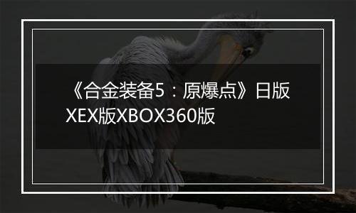 《合金装备5：原爆点》日版XEX版XBOX360版