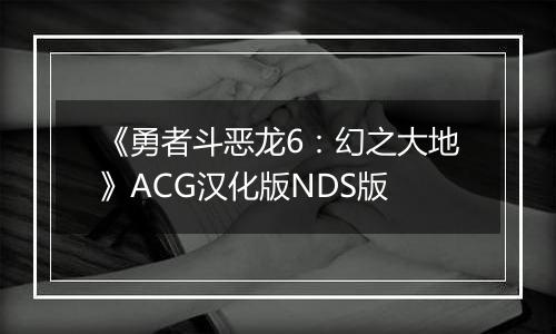 《勇者斗恶龙6：幻之大地》ACG汉化版NDS版