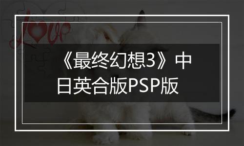 《最终幻想3》中日英合版PSP版