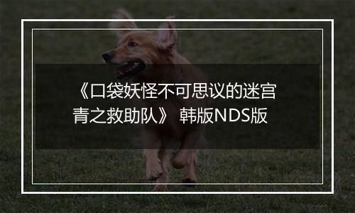 《口袋妖怪不可思议的迷宫 青之救助队》 韩版NDS版