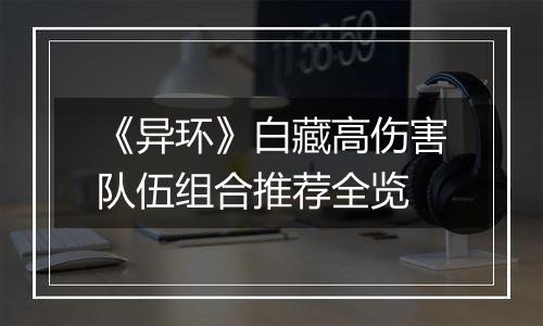 《异环》白藏高伤害队伍组合推荐全览
