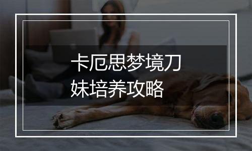 卡厄思梦境刀妹培养攻略