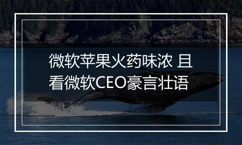 微软苹果火药味浓 且看微软CEO豪言壮语