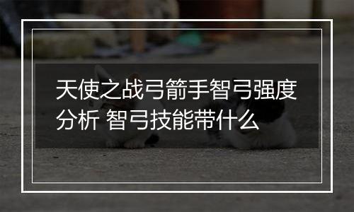 天使之战弓箭手智弓强度分析 智弓技能带什么