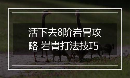活下去8阶岩胄攻略 岩胄打法技巧