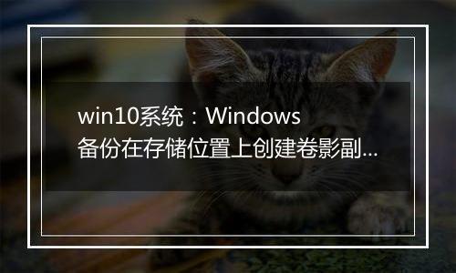 win10系统：Windows备份在存储位置上创建卷影副本失败 0x80780034 解决方法