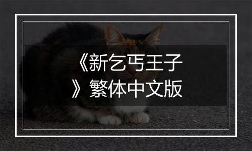 《新乞丐王子》繁体中文版